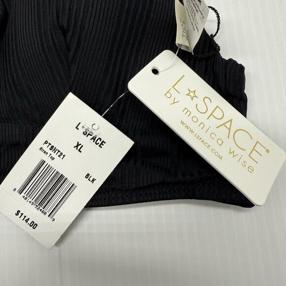 L Space Women's Black Siren V-Wire Front Bikini Top Size XL - Picture 7 of 9